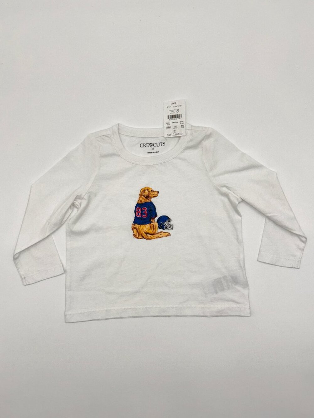 NWT Crewcuts Unisex 12-18M Long Sleeve Dog in Jersey Themed Shirt